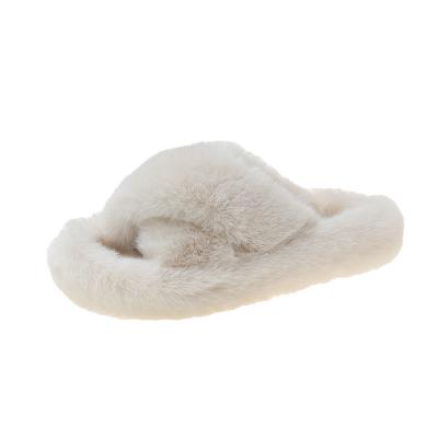 China Fashion High Quality Soft Plush Women's Open Plush Toe Plush Home Slippers Plush Slippers Damping for sale