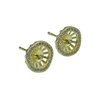 China Fashion CLASSIC 18k Gold Plated Circle Cubic Zirconia Personalized Cavity Pierced Earrings for sale