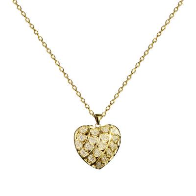 China Hot Vintage Birthday Gift New Gold Plated Exquisite Love Heart Logo Ladies Necklace for sale