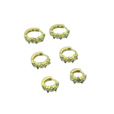 China New Design Fashion CLASSIC Trendy Wedding Party Inlaid Zircon Pierced Hoop Earrings for sale