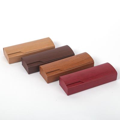 China Glasses Packing Fashion Luxury Velvet Wood Glasses Case Simple Sunglasses Case And Glass Packing Crate Box for sale