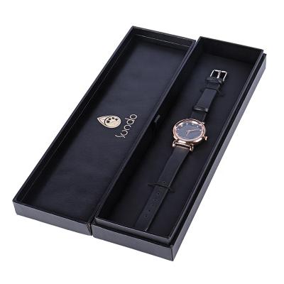 China Factory Wholesale Custom Logo Drawer Watch Box SUNDO Velvet Paper Watch Packaging Box Black White Black for sale