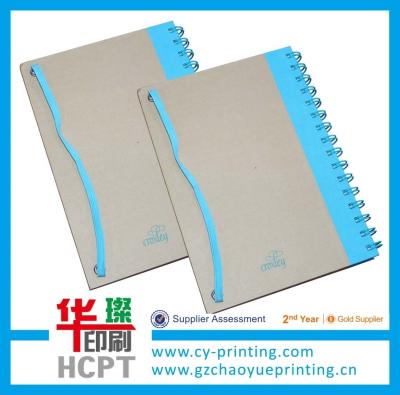 China Custom spiral paper notebook with elastic bound for sale