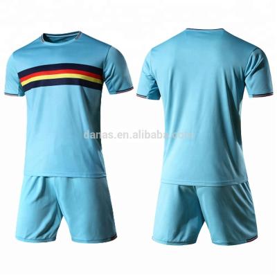 China Custom Nice Quality Quick Dry Soccer Jersey Sky Blue Football Uniform for sale