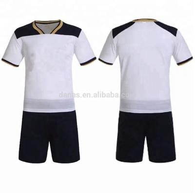 China Full Set Breathable Popular Team White Jersey Soccer Uniform for sale