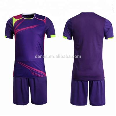 China Latest football team uniform customized 100% polyester plain soccer jersey for sale