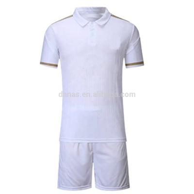 China Custom Team Logo and Number Men's Football Training White Soccer Jersey for sale