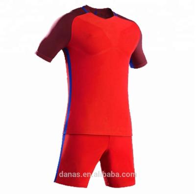 China Custom red short sleeve euro national team soccer jersey football uniform for sale