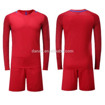 China OEM Original Quality Long Sleeve Cool Red Soccer Jersey Football Uniform for sale