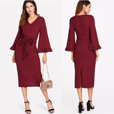 China Long Sleeves Women Career Business Wear Dress for sale