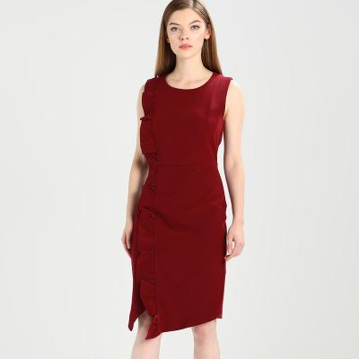 China Clothing Manufacturer Summer Plain Red Women Clothing Dress for sale