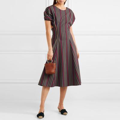 China Clothes Women Ladies Striped Women Maxi Dress for sale