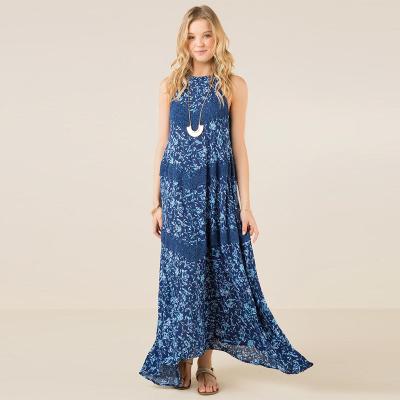 China neck pattrns charming hippie for ladies floor length maxi dress for sale