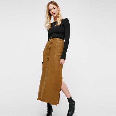 China New Style Maxi Skirts Woman Fashion Linen Skirts for sale