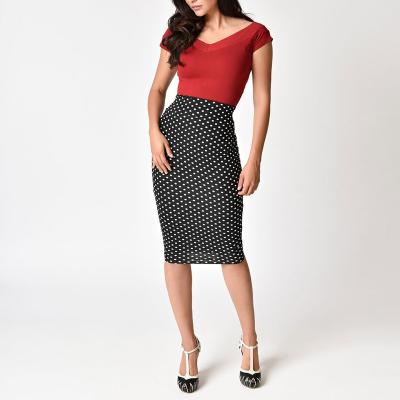 China Women polka dot 3/4 formal skirt for sale