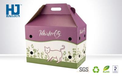 China Cajas de regalo del embalaje de la cartulina acanalada para la comida para gatos del animal doméstico, caja de papel acanalada en venta