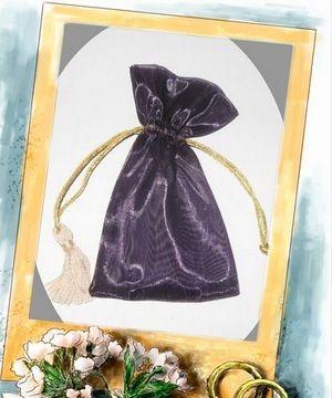 China Purple Organza Drawstring Gift Bags Printed, Fabric Jewelry Pouches for sale