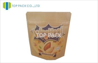 China Heat Sealing  Kraft  Paper Stand Up Packaging Foil Lamination Bag 100g Almond for sale