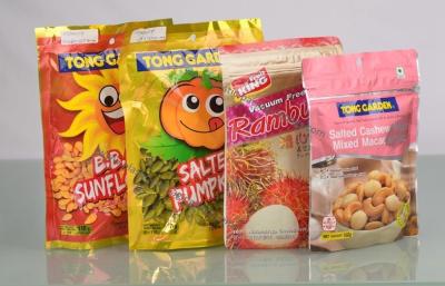 China Stand Up Plastic Ziplock Bags , Snack Food Biodegradable Plastic Bags for sale