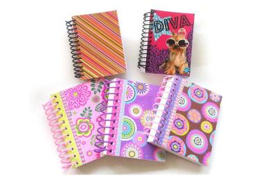 China Hardcover Colorful Spiral Bound Notebook 4.5” x 5.5” hardback notebook for sale