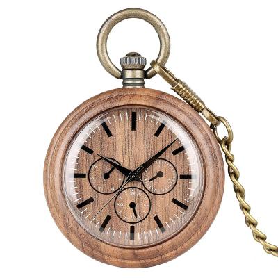 China With Rough Chain Wholesale Necklace Wood Custom Pocket Watches With Chain Private Label for sale