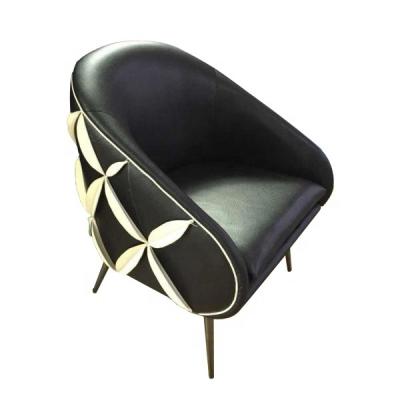 China Wholesale black armrest leather lounge chair leather chair hotel sofa chair designer single petal chair for sale