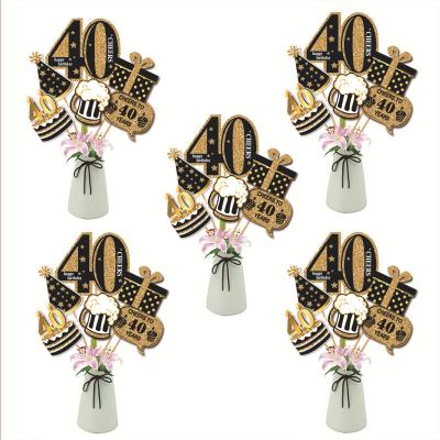 China 2021 hot sale paper 40th birthday decoration vase inserted cards for birthday party for sale