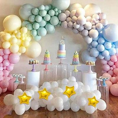 China Cute Cute Party Decorations Rainbow Macaron Balloon Chain For Birthday Wedding Gold Star Foil Balloons for sale