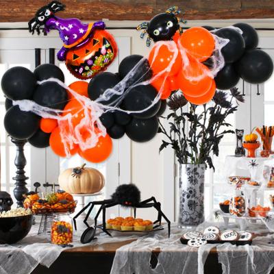 China Festival Decoration Selection Halloween Theme Party Decorations Balloon Set With Pumpkin Spider Foil Balloons Cobweb for sale