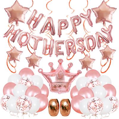 China Luxury Happy Mother's Day Laxury Party Decoration Supplies Balloon Crown Set Letters Foil Balloon for sale