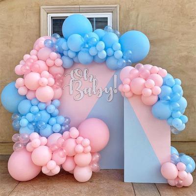 China Cute Cute Gender Reveal Party Decoration 18 Inch Blue And Pink Latex Balloon Arch For Kid's Birthday Wedding for sale