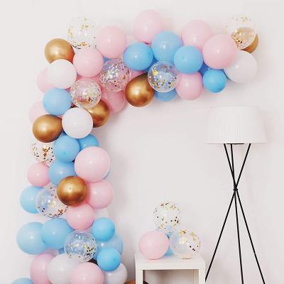 China Cute Cute Gender Reveal Party Decoration High Quality Blue Gold And Pink Latex Balloons Arch New Design for sale