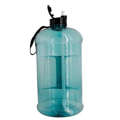 China Viable BPA FREE PETG GYM Motivational Water Bottle Large 1 Gallon/128oz With Time Marker And Straw for sale