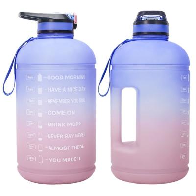 China Wholesale Viable 64 Ounce Bpa Free Gym 128 Ounce Plastic Motivational Water Bottle One 1 Gallon Sports With Straw And Handle for sale