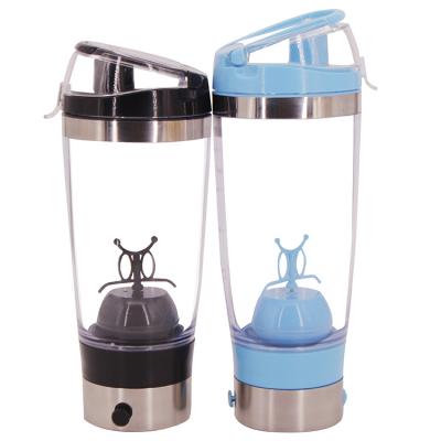 China Stainless Steel 450ML Viable Electric Protein Shaker Bottle With Powder Bpa Free USB Shaker Bottle Magnetic Mixer Bottle for sale