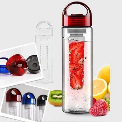 China Amazon Hot Seller Viable Fruit Juice Bottle Portable Reusable Plastic Water Bottle With Fruit Infuser Tritan Bottle Drinkware for sale