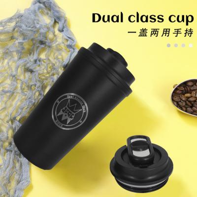 China Eco-Friendly 500ml Stainless Steel Travel Mug Sustainable Double Walled Vacuum Coffee Tumbler Cup With Silicone Insulated Reusable Straw for sale