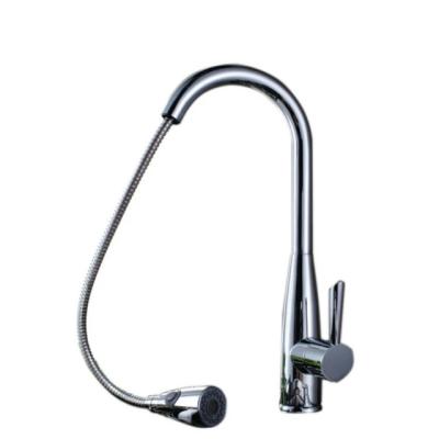 China Chrome PRU-89 Modern Single Lever Pull Out CE Flexible Kitchen Faucet for sale