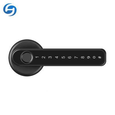 China Desktop Huiyou lever design zinc alloy password unlock ttlock HY190 smart door lock fingerprint small size with keys for sale