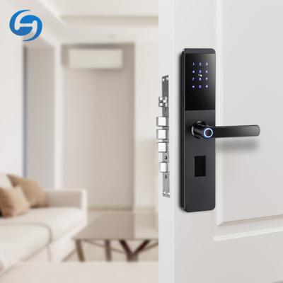 China Huiyou aluminum alloy fingerprint card entry tuya office or ttlock E902F smart door lock hotel grade for sale