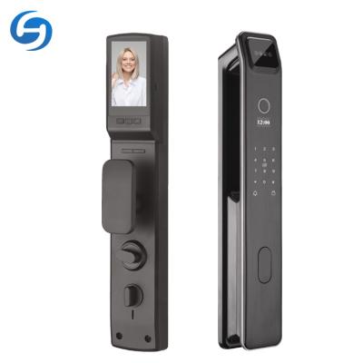 China Office Huiyou Fingerprint Card Code Entry DF9 Face Recognition 3d Smart Door Lock With Remote Access for sale