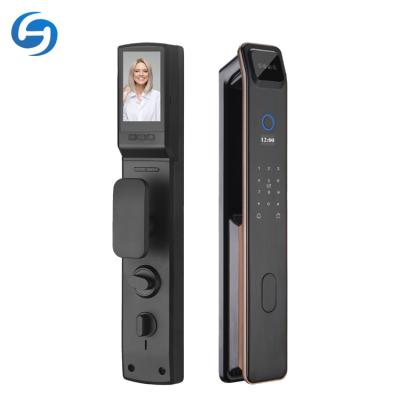 China Huiyou desktop wifi APP fingerprint access DF9 face recognition smart lock with display and camera for sale