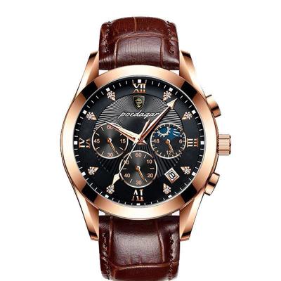 China Auto Date POEDAGAR Men Watches Luxury Minimalist Calendar Stainless Steel Waterproof Luminous Date Week Sport Wrist Watches Quartz Watches for sale