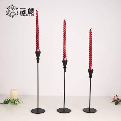 China Customized Reusable Black Centerpieces Weddings Candle Holder Modern Metal Decorative for sale