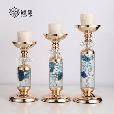 China Romantic Acrylic Crystal Candelabra Candle Holder For Later Candlelight Candelabra Metal Candelabra Wedding for sale