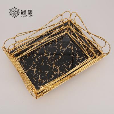 China Wholesale 2022 Stocked New Style Golden Ramadan Serving Set Tray Modern Eco-friendly for sale