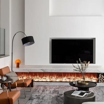 China 100 inch 120 Inch Long Size Hot Sale Fashion Built In Simulated Wood Electric Fireplace for sale