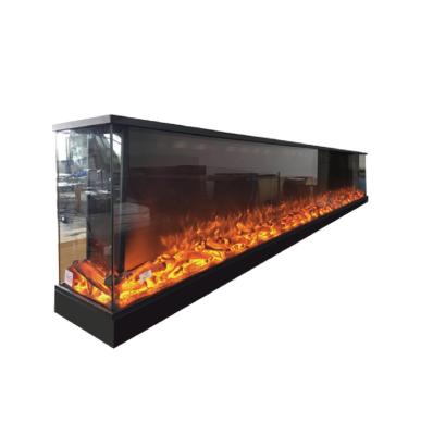 China Customized Size Decorative  2 Sides 3 Sides Fire Flame  Electric Fireplace en venta