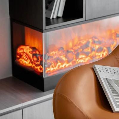 Китай 2 Sided Custom Size Resin Wood Fire Flame Effect Electric Fireplace Decorative продается