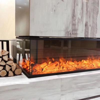 Chine Custom Decorative Electric Fireplace 3 Sided  110V-220V 28W  Remote Control à vendre